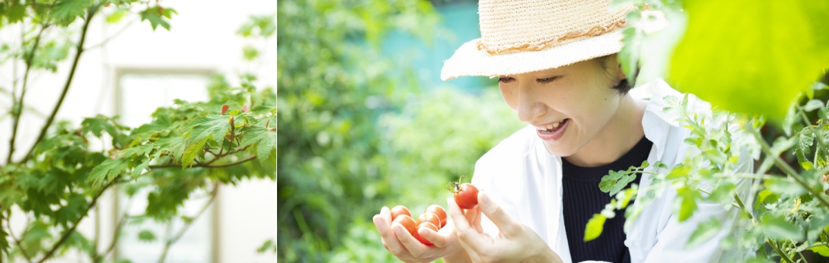 アウトドアリビングに植木鉢や花壇を置けば、あっという間にガーデニングスペースが完成。