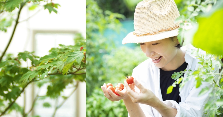 アウトドアリビングに植木鉢や花壇を置けば、あっという間にガーデニングスペースが完成。